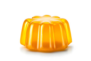Yellow Jelly Candy, isolated on white background