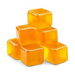 Yellow Jelly Candy, isolated on white background