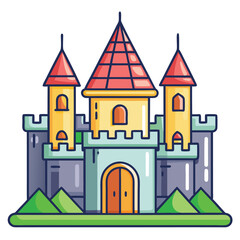 Castel Cartoon Vector Illustration. Luxury House Isolated Icon Concept