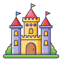 Castel Cartoon Vector Illustration. Luxury House Isolated Icon Concept