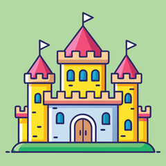 Castel Cartoon Vector Illustration. Luxury House Isolated Icon Concept
