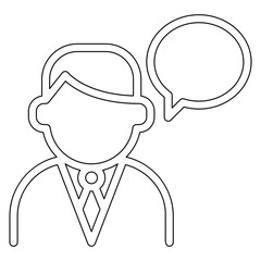 Speaking icon in line style