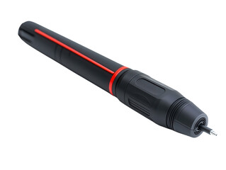 Fototapeta premium 3D printing pen with a sample printed line, isolated on a white background. PNG transparent.