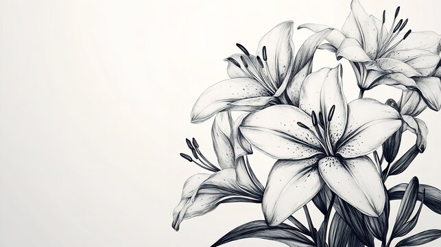 Lirios estilo acuarela fondo blanco