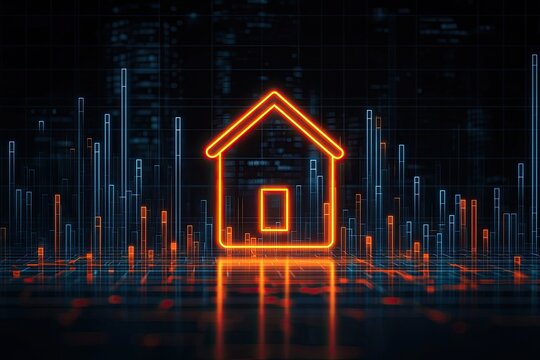 Digital Home Icon  Real Estate  Technology  Market Growth
