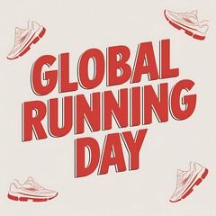 Naklejka premium Global Running Day Celebrated With Running Shoes