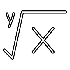 Obraz premium Square root icon in line style