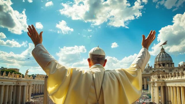 The pope blessing people