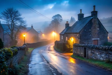 Foggy Landscape Backgrounds - Nature, Cities, and Village Scenes in Mist