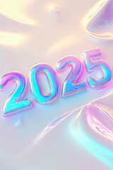 pink neon lettering 2025 on a white background. for advertising. for banners. for backgrounds. for postcards. for calendars.