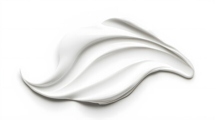  White creamy smear, top view, on white background