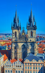Obraz premium The Gothic Tynsky Church, Stare Mesto, Prague, Czechia