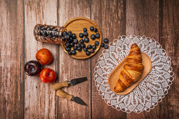 a lighter option, you can use whole-grain croissants and reduce the amount of sugar.