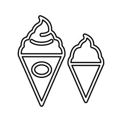 Ice cream cone icon in line style