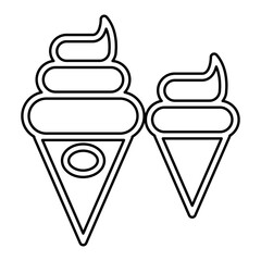 Ice cream icon in line style