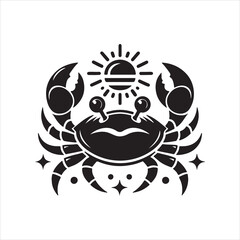 black and white crab