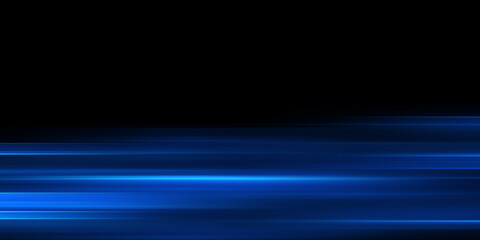 Panoramic dark speed light background with horizontal lines. Space for text, copy-space
