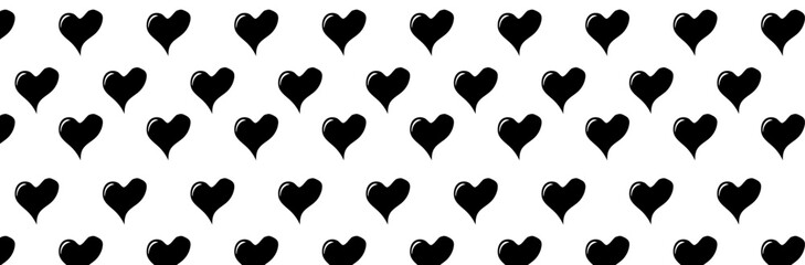 black heart pattern on transparent background, 
