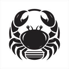 illustration of a black and white crab