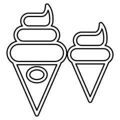 Ice cream icon in line style