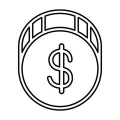 Coin icon in line style