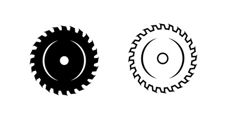 Saw icons. Linear and silhouette style. Vector icons.