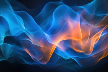 Fototapeta premium Abstract blue and orange wave background.
