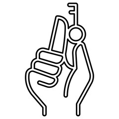 Key icon in line style