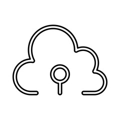 Cloud security icon in line style