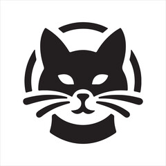 Fototapeta premium black cat on white