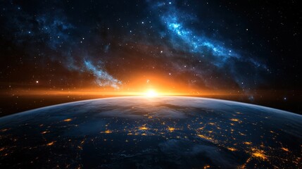 Fototapeta premium Sunrise from Space