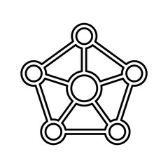 Pentagon structure icon in line style