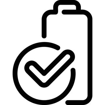 black battery icon with checkmark clip art preview