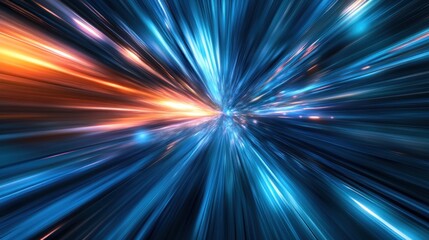 Obraz premium Abstract Digital Art of a Warp Speed Tunnel