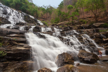 Mae Ya waterfall is one of Thailand's best and biggest waterfalls. awesome scenic Chiang Mai Thailand.