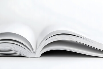 3D Magazine or book mockup. Blank page or notepad isolated on white background.