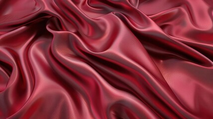 Obraz premium A close-up view of luxurious red satin fabric, showcasing its texture.