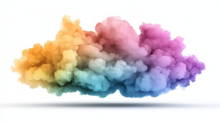 Fototapeta premium Colorful Smoke Cloud Abstract Rainbow Design Element Pastel Colors 3D Render Backgro