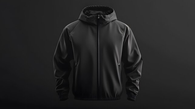 Blank windbreaker jacket mockup for fashion presentations