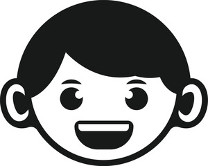 A Boy Happy Mode Emoji Style. Happy kids avatars. Illustration boy avatar, happy kids, child happiness. Boy Face Vector Art illustration.