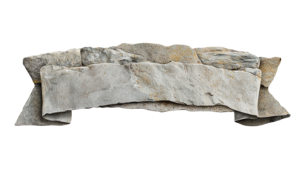isolated stone ribbon banner design element