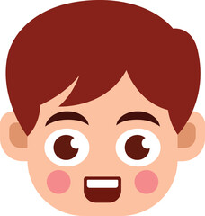 A Boy Happy Mode Emoji Style. Happy kids avatars. Illustration boy avatar, happy kids, child happiness. Boy Face Vector Art illustration.