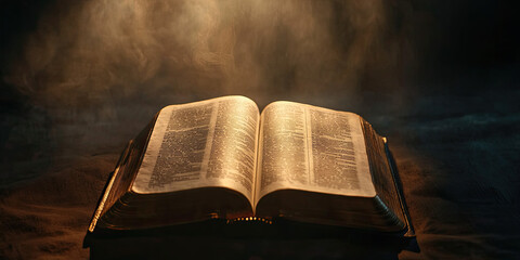 Sword on Bible, dagger book reading religious text, ancient books swords illustration, faith Christian texts 