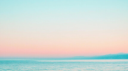 Fototapeta premium Morning sky gradient transitioning from soft pink to pastel blue in a minimalist style