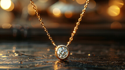 Fototapeta premium Sparkling Diamond Pendant Necklace.