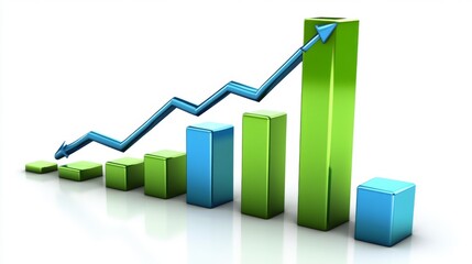 Modern Business Growth Concept with Colorful Bar Graph Design