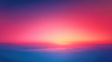 Fototapeta premium Vibrant gradient sunset transitioning from fiery red to deep midnight blue across the horizon