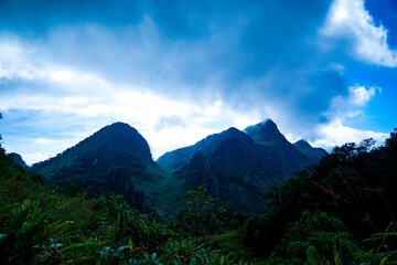Majestic mountain peaks at dawn scenic landscape photography nature exploration tranquil...