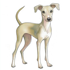 Fototapeta premium Creepy Italian Greyhound Dog: Simple and Ugly