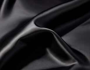 Fototapeta premium Smooth Black Fabric with Soft Creases